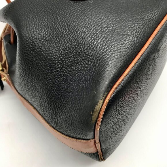 Dooney & Bourke Black & Brown Pebbled Grain Leather Vintage Bucket Bag - Picture 7 of 10